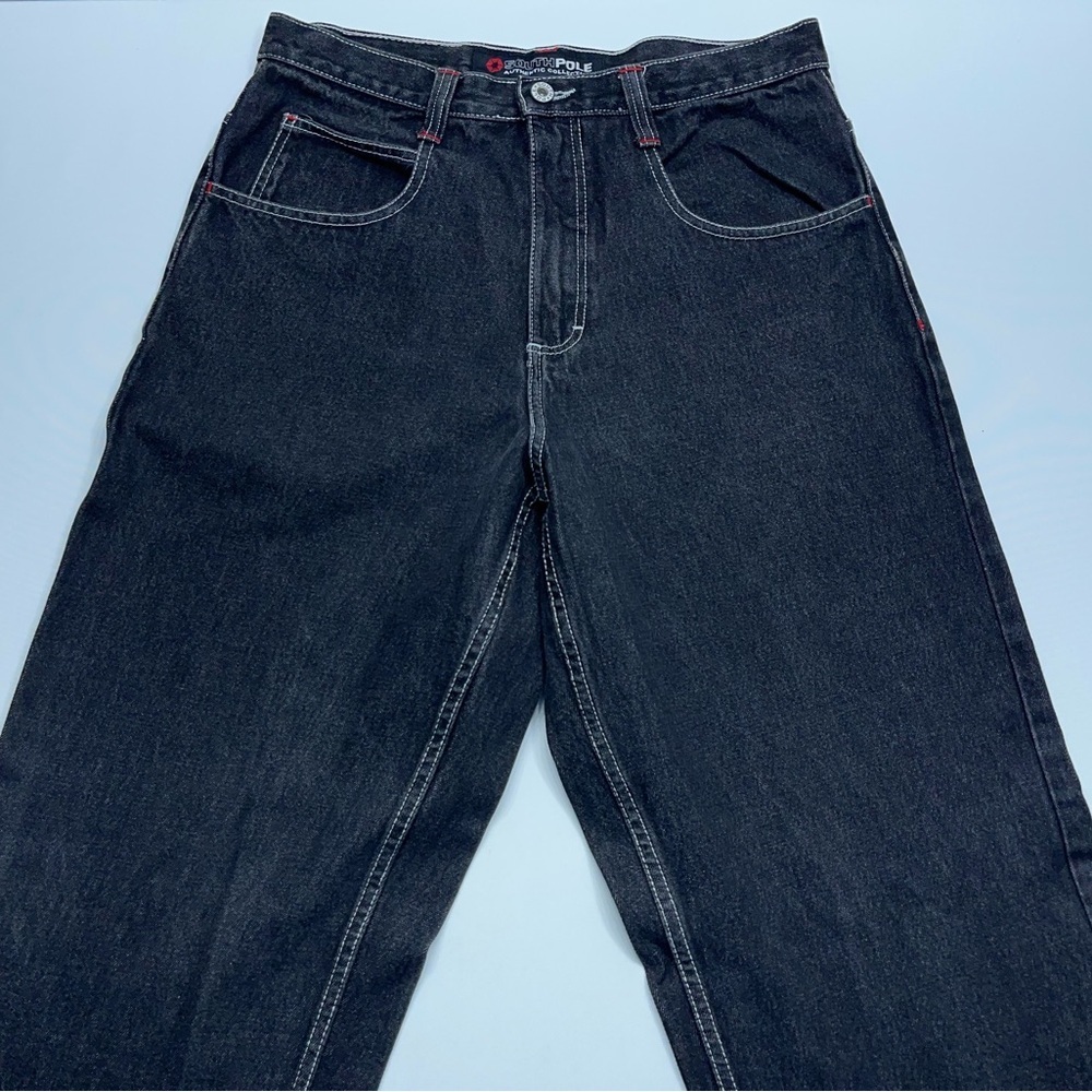 SouthPole Wide Leg Baggy Jeans Mens 34x33 Black Grunge Skater Hip Hop Punk Rock